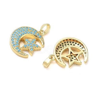 Brass Rhinestone Pendants RB-CBA6BF7-01G-1