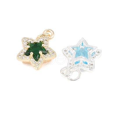Brass Micro Pave Cubic Zirconia Pendants KK-K421-01-1