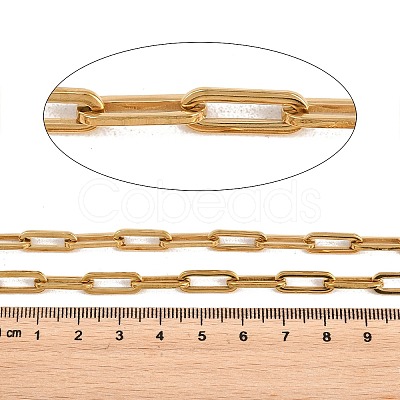 304 Stainless Steel Textured Paperclip Chains CHS-H118-09G-1