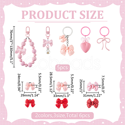 11Pcs Acrylic & Alloy & Plastic Pearl Keychains SJEW-WR00005-1