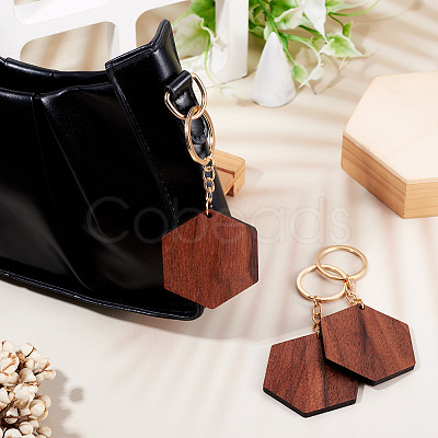 Walnut Wood Pendant Keychains KEYC-TAC0034-06C-1