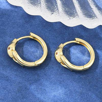 Brass Micro Pave Cubic Zirconia Hoop Earrings KK-CBAD104-04G-F-1