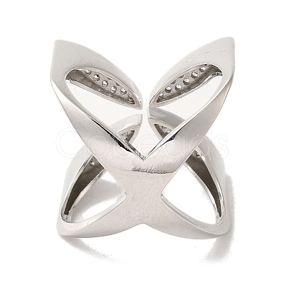 Brass Micro Pave Cubic Zirconia Rings RJEW-R141-01P-1