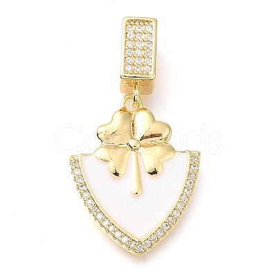 Brass Micro Pave Cubic Zirconia Pendants KK-S049-06G-B-1