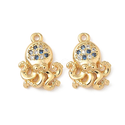 Brass Micro Pave Cubic Zirconia Charms X1-KK-C099-01I-G-1
