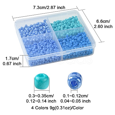36G 4 Colors Baking Paint Glass Seed Beads SEED-FS0001-20A-1