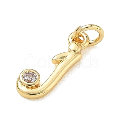 Brass Micro Pave Clear Cubic Zirconia Charms KK-D289-66G-J-1