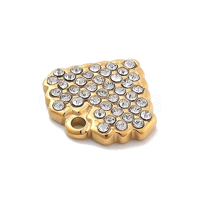 304 Stainless Steel Rhinestone Charms STAS-M092-06G-03-1