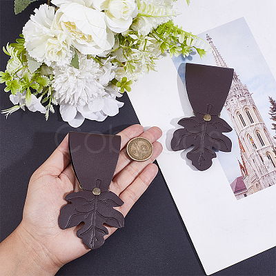 1 Pair Leaf Leather Buckles KEYC-HY0001-39-1