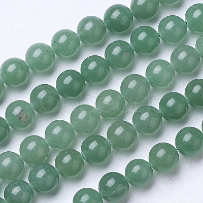 Natural Green Aventurine Beads Strands G-D855-09-6mm-1