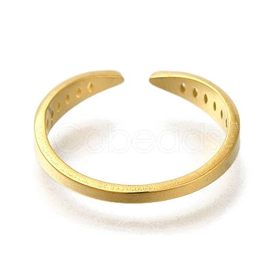 Ion Plating(IP) 304 Stainless Steel Open Cuff Ring Components RJEW-U017-32G-1