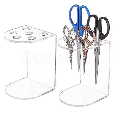 6-Hole Acrylic Scissors Organizer Holder Rack ODIS-WH0329-98-1