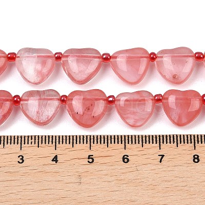 Cherry Quartz Glass Beads Strands G-NH0069-A06-1