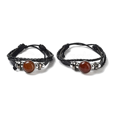 Natural Carnelian Multi-strand Bracelets BJEW-Q337-01D-1