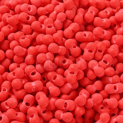 Rubberized Style Glass Seed Beads SEED-Z003-01E-1