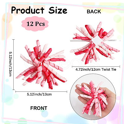 Polyester Self-Adhesive Curly Bows Gift Wrap Accessory DIY-WH20013-58D-1