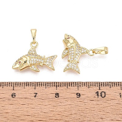 Brass Micro Pave Cubic Zirconia Pendants KK-Q073-12G-1
