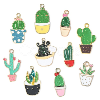 30Pcs 10 Styles Alloy Pendants ENAM-CJ0003-01-1