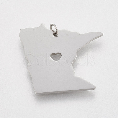 Tarnish Resistant 201 Stainless Steel Pendants X-STAS-T038-65-1