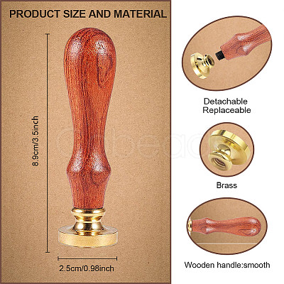 Golden Plated Brass Sealing Wax Stamp Head AJEW-WH0208-916-1