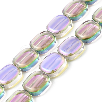 Transparent Electroplate Glass Bead Strands EGLA-P049-02A-HR01-1