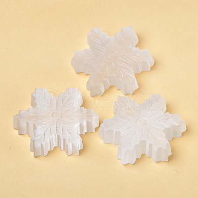 Gesso Christmas Snowflake Carved Figurines DJEW-PW0021-15-1