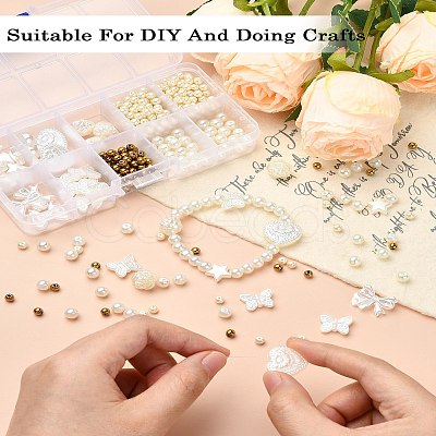 DIY Imitation Pearl Plastic Stretch Bracelet Making Kit DIY-YW0009-04-1