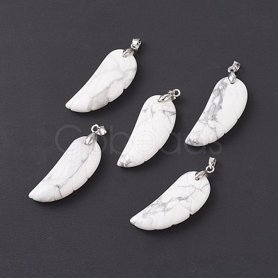 Natural Howlite Pendants G-I314-01P-09-1
