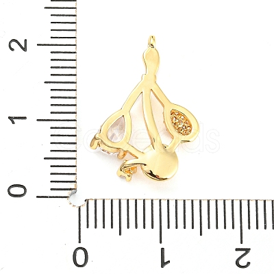 Brass Micro Cubic Zirconia Peg Bail Charms KK-Q794-04B-G-1