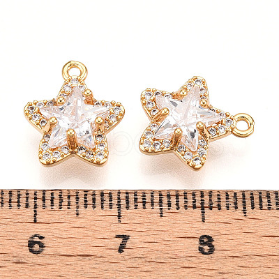 Brass Micro Pave Cubic Zirconia Charms KK-N261-117A-G-1