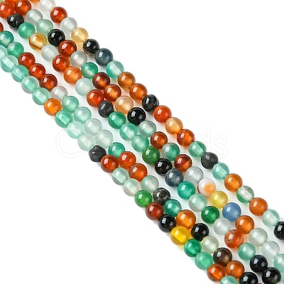 Natural Agate Round Bead Strands X-G-A130-3mm-K03-1