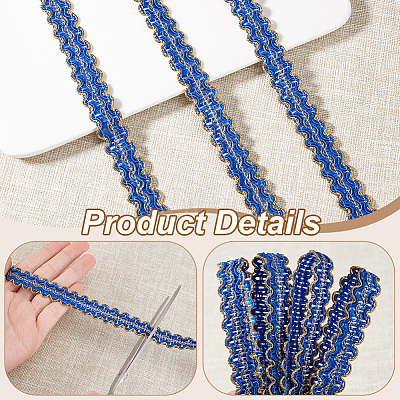 12M Polyester Wavy Edged Lace Trim OCOR-WH0088-27-1