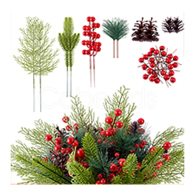 160Pcs Resin & Pvc Artificial Pine Needle Branches FIND-PH0025-62-1