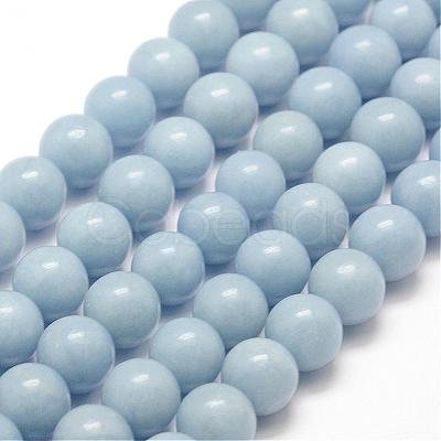 Natural Angelite Beads Strands G-F475-08-8mm-1