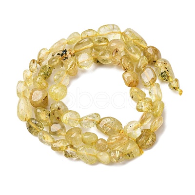 Natural Gold Rutilated Quartz Beads Strands G-K395-A09-01-1