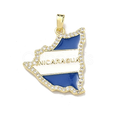 Brass Micro Pave Cubic Zirconia Pendants KK-D235-09G-1