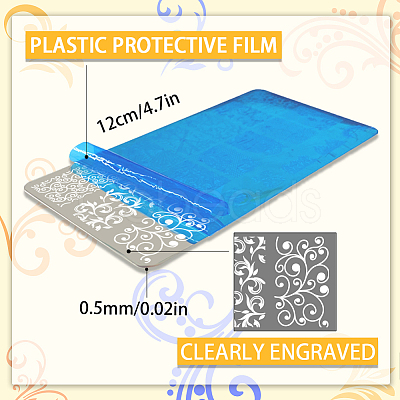Stainless Steel DIY Nail Art Templates MRMJ-WH0092-062-1