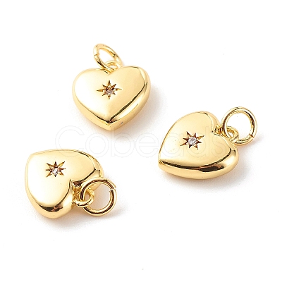 Brass Micro Pave Clear Cubic Zirconia Pendants LS-ZIRC-P094-28G-RS-1