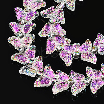 Electroplate Glass Beads Strands EGLA-N012-04P-1