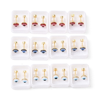 304 Stainless Steel Evil Eye Earlobe Plugs EJEW-H105-12-1