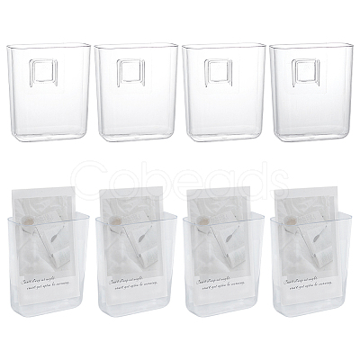 8Pcs Transparent PS Plastic Wall Mounted Display Stands ODIS-GO0001-05-1