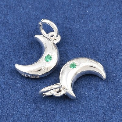 925 Sterling Silver Pave Green Cubic Zirconia Charms STER-A049-08E-S-1