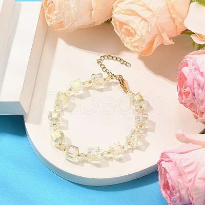 Electroplate Glass Beaded Stretch Bracelet Sets for Women BJEW-JB11213-1