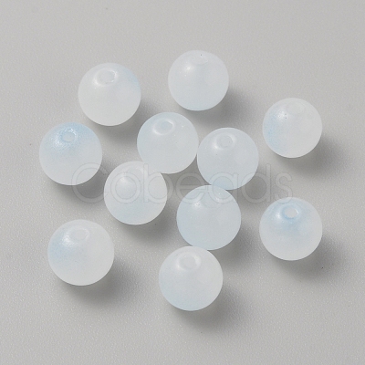 Two Tone Baking Paint Glass Beads GLAA-WH0031-62I-1