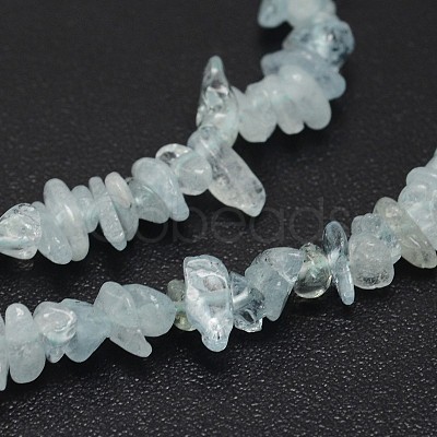 Chips Natural Aquamarine Beads Strands G-N0164-24-1