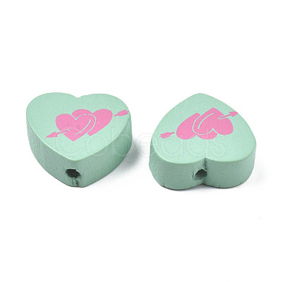 Spray Painted Maple Wood Beads WOOD-Q030-88F-1