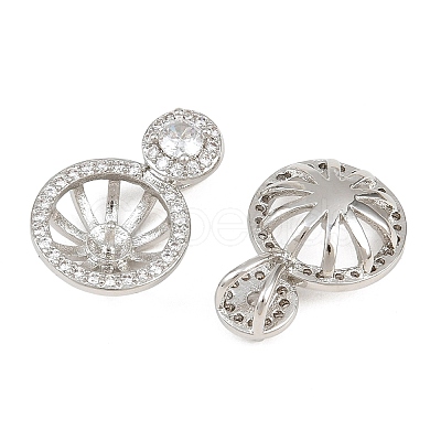 Brass Micro Pave Clear Cubic Zirconia Peg Bails Pin Pendants KK-CBA6A75-42P-1
