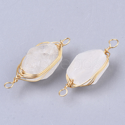 Natural Quartz Crystal Links Connectors X-G-T131-04E-1