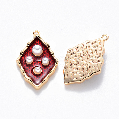 Brass Enamel Pendants KK-T049-055G-02-NF-1