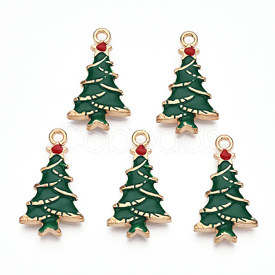 Rack Plating Alloy Enamel Pendants ENAM-N055-124-1